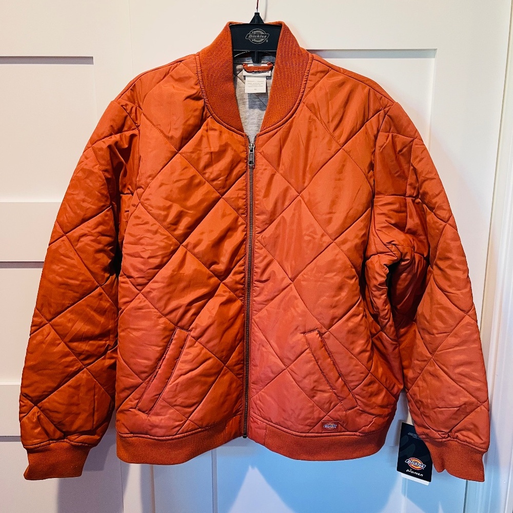 Dickies Women Quilted Bomber Jacket, Auburn, XL, New w/Tags